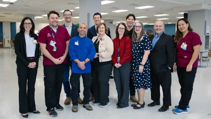 A group photograph of TOH employees who were involved in the patient food innovation project.