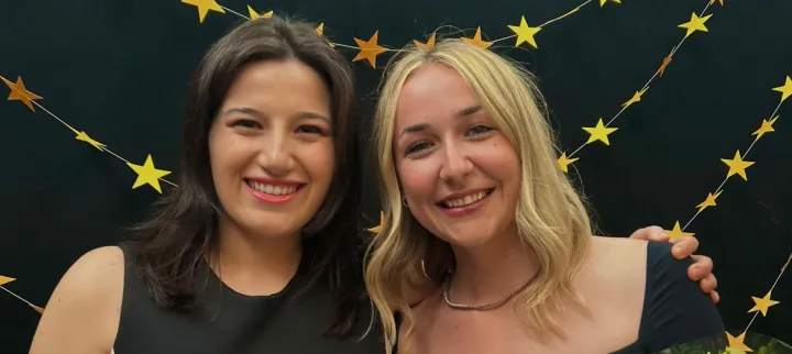 Nursing graduate receives ceremonial pin from her mentor
