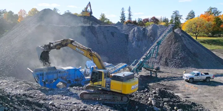 Concassage : réutilisation des pierres déblayées en guise de solutions durables pour le nouveau campus de L'Hôpital d'Ottawa