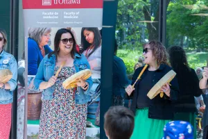 The Ontario Native Women’s Association sings and drums at the University of Ottawa’s Indigenous Garden to celebrate the summer solstice and National Indigenous Peoples Day.