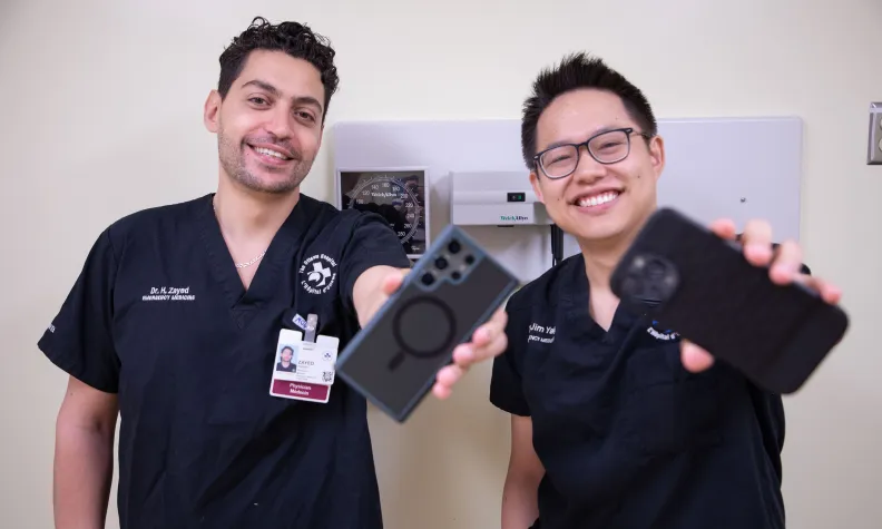 Emergency Department physicians Dr. Haroun Zayed (left) and Dr. Jim Yang (right).