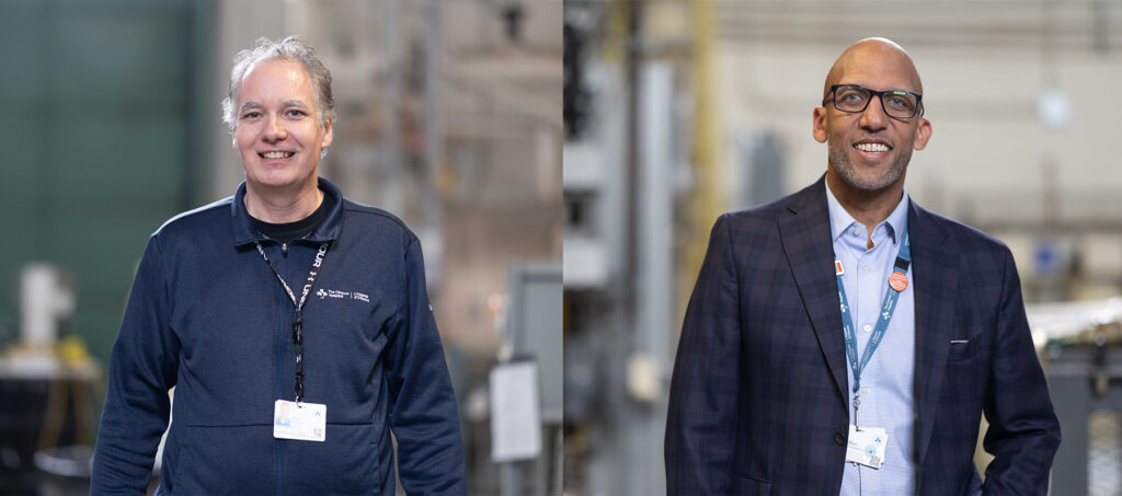 Don Taggart, Manager of Property Operations, and Ron Drummond, The Ottawa Hospital’s Executive Director of Capital Projects and Facility Management, at the Riverside Campus.