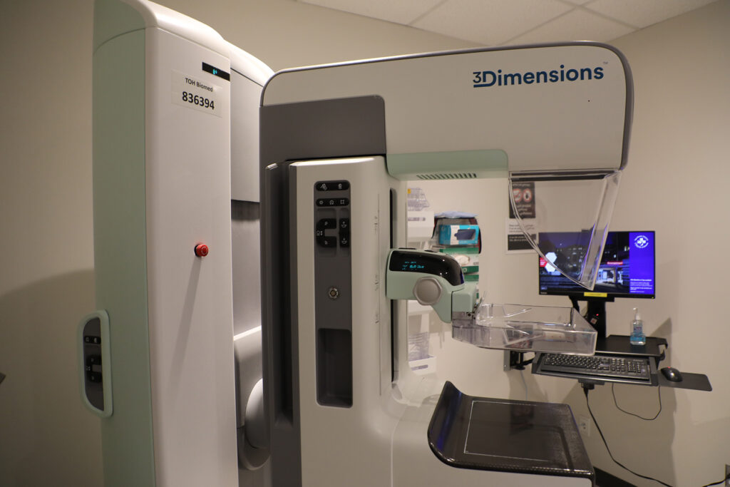A mammogram machine.