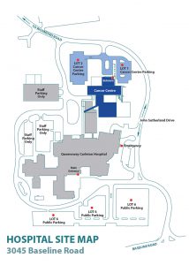 Map to The Ottawa Hospital Irving Greenberg Family Cancer Centre (IGFCC)