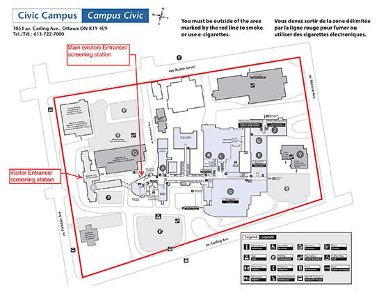 Civic Hospital Screening Entrance Map