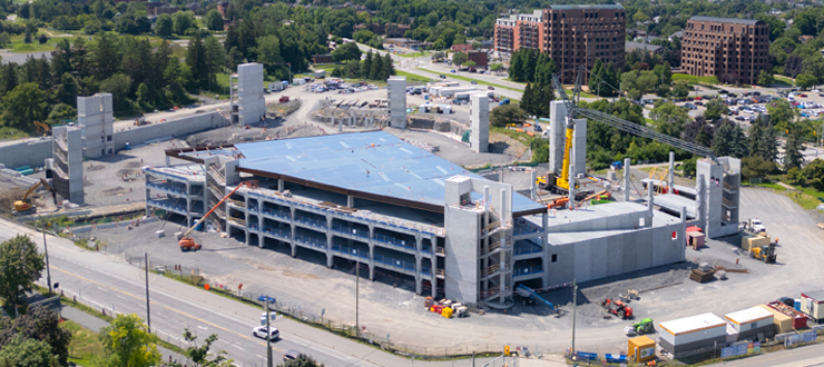 A bird’s eye view of construction at the site of The Ottawa Hospital’s new campus