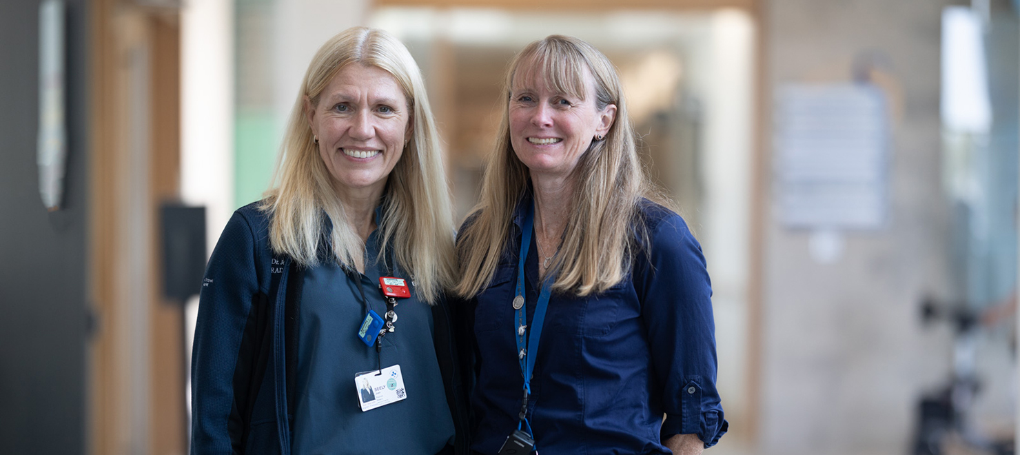 Dr. Jean Seely (left), Head of Breast Imaging, and Dr. Anna Wilkinson (right), family physician and general practitioner-oncologist